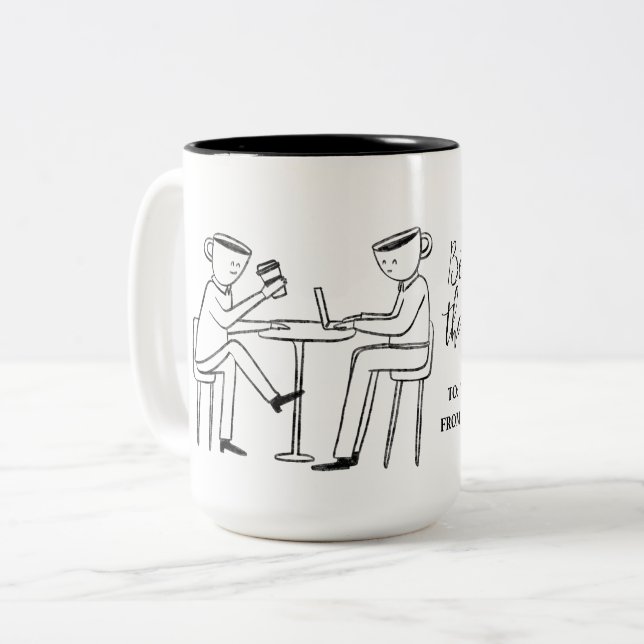 Better latte than never! white zweifarbige tasse (Vorderseite Links)