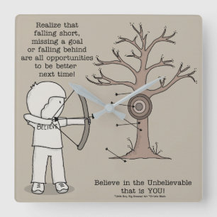 Better Next Time Quadratische Wanduhr