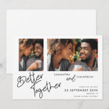 Better Together 2 Foto Script White Save the Date