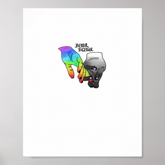 Better Together Black Clean Minimal Design  Poster (Vorne)