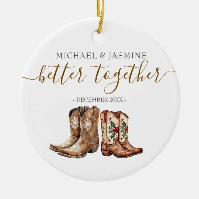 Better Together Christmas New Wedding Gift Keramik Ornament (Vorne)