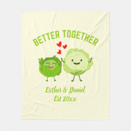 BETTER TOGETHER Cute Cabbage Valentine Couples Fleecedecke