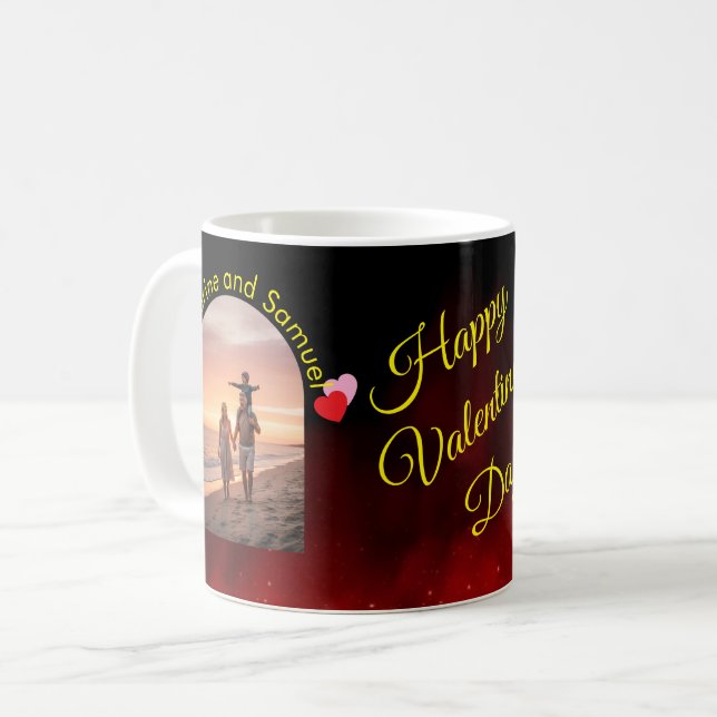 Better Together Editable Name | Custom Arch Photo Kaffeetasse (Vorderseite Links)