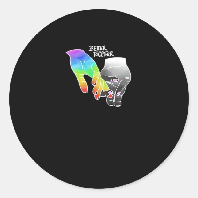 Better Together Minimal Design  Runder Aufkleber (Vorderseite)