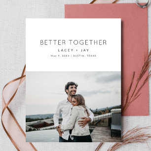 Better Together Moderne Fotos Save-the-Date-Karten Ankündigungspostkarte