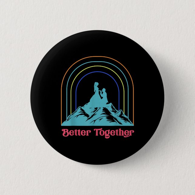 Better Together Wedding Groom Bride Husband Ehefra Button (Vorderseite)