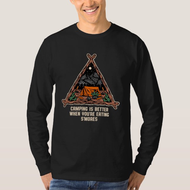Better When Eating Smores Camping Foodie Camper Fo T-Shirt (Vorderseite)