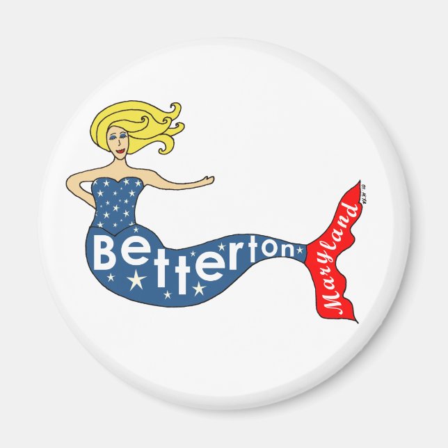 Betterton, Maryland Mermaid Round Magnet (Vorne)