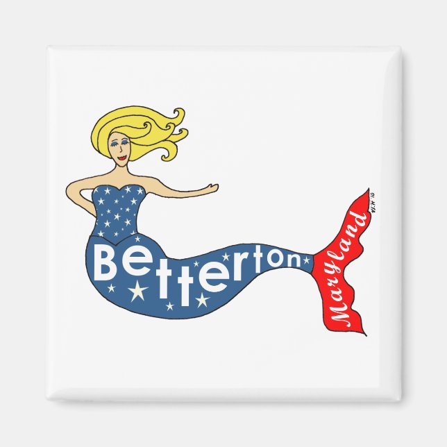 Betterton, Maryland Mermaid Square Magnet (Vorne)