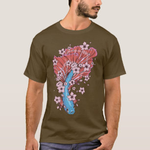 Bettfisch mit siamischem Kampffisch und Sakura T-Shirt