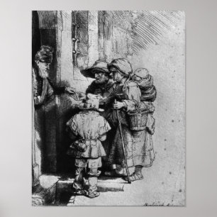 Bettler auf der Türstufe eines Hauses, 1648 Poster
