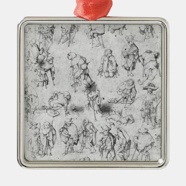 Bettler Silbernes Ornament (Vorne)