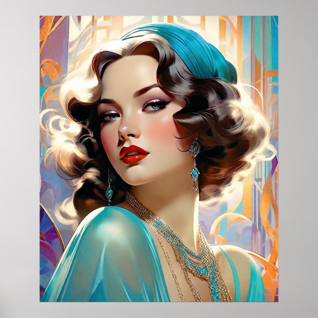 Betty A Lovely Art Deco Woman Poster (Vorne)