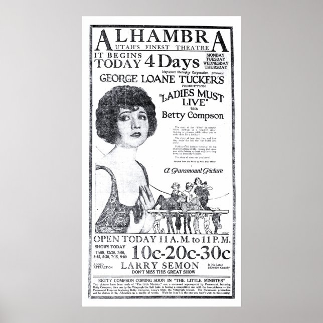 Betty Compson 1922 Vintager Film und Poster (Vorne)