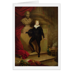 Betty principale comme Hamlet avant un buste de