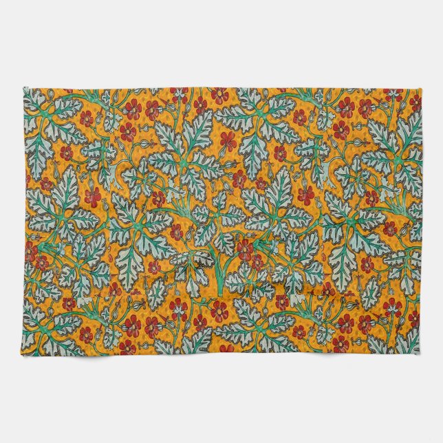 Betty's gelbe Blumen Geschirrtuch (Horizontal)