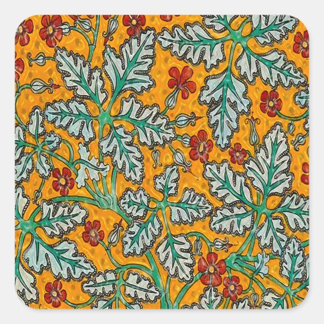 Betty's gelbe Blumen Quadratischer Aufkleber (Vorderseite)