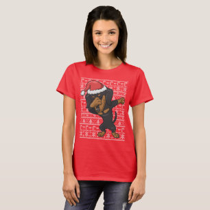 Betupfende Dackel-hässliche Weihnachtsstrickjacke T-Shirt