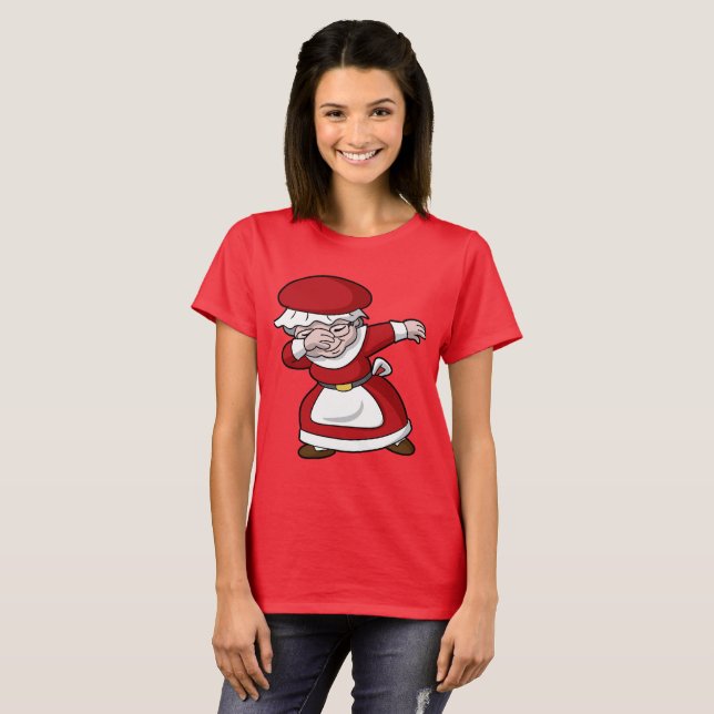 Betupfende Frau Klaus Christmas Dab T-Shirt (Vorne ganz)