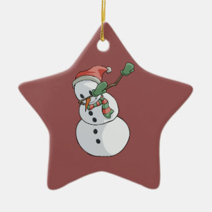 Betupfende Snowman-lustige Keramik Ornament