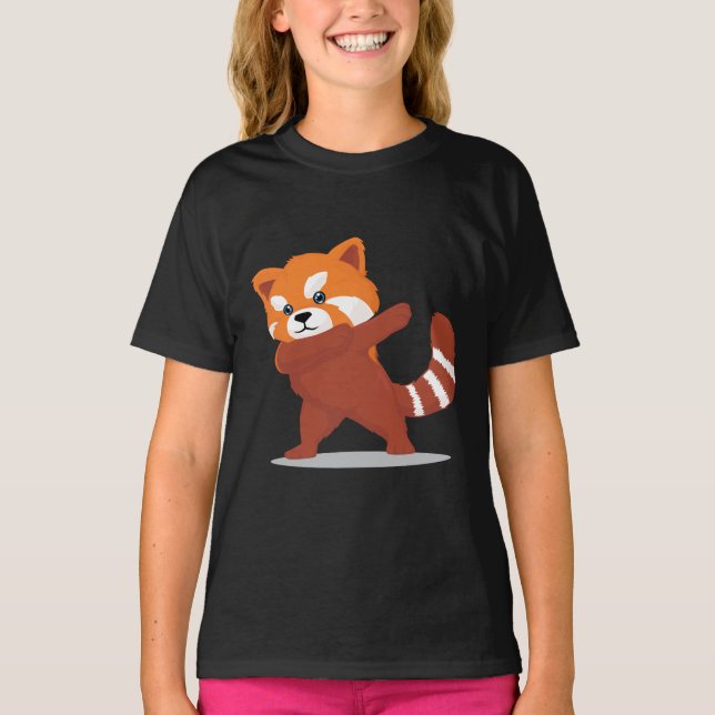 Betupfender Panda - niedliches Kawaii, das roter T-Shirt (Vorderseite)