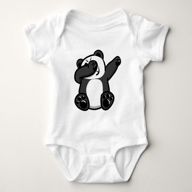Betupfender Tier-Panda Baby Strampler (Vorderseite)
