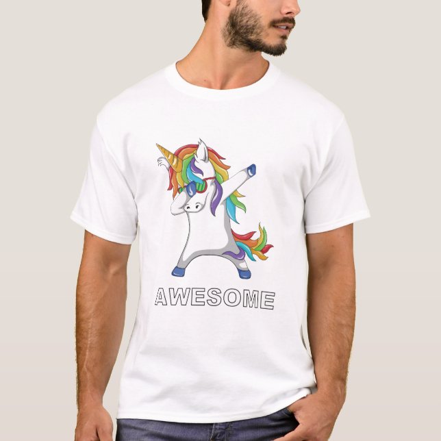 Betupfendes Einhorn-lustiges Einhorn Dabing T-Shirt (Vorderseite)