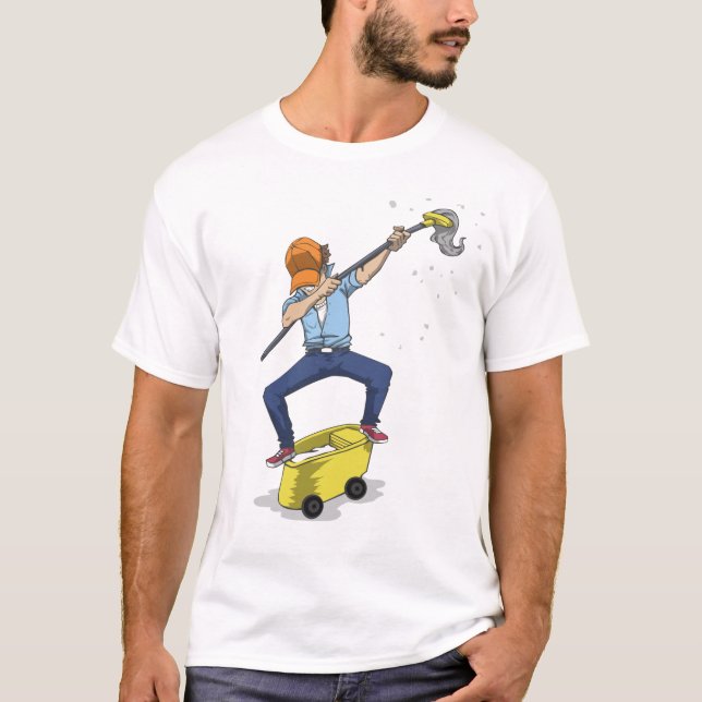 Betupfendes Hausmeister-lustiges T-Shirt (Vorderseite)