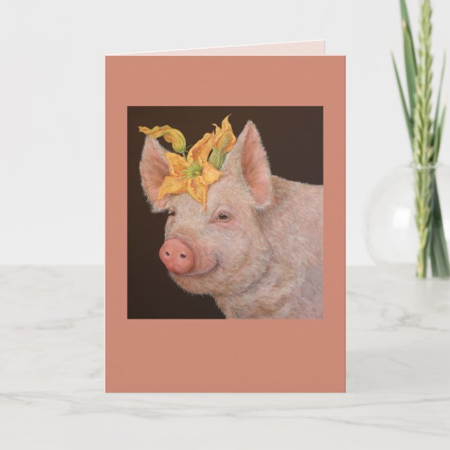 Beullah die Schweinekarte Karte (Vorderseite)