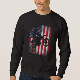 Beunruhigend amerikanische Flag Motorrad-Motocros Sweatshirt