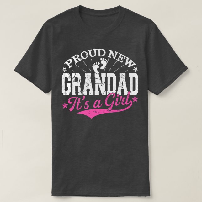 Beunruhigend Gender Offenbarung Proud New Grandad  T-Shirt (Design vorne)