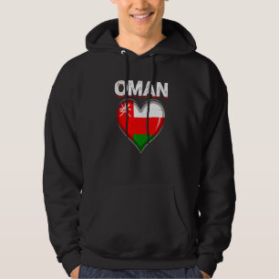Beunruhigend Retro Heart Oman Flag Patriotic Hoodie
