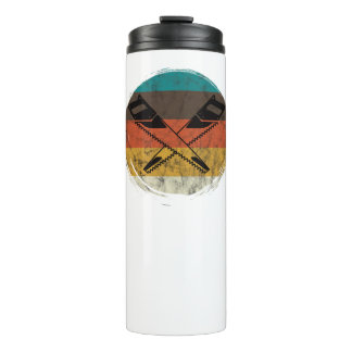 Beunruhigend Vintag Retro Chainsaw Lumberjack Thermosbecher