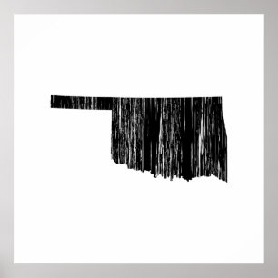 Beunruhigende Oklahoma-Staat-Kontur Poster