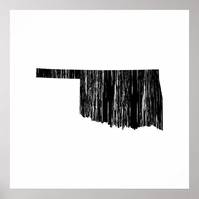 Beunruhigende Oklahoma-Staat-Kontur Poster (Vorne)