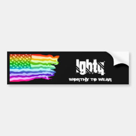 Beunruhigende US-Flagge - LGBTQ - zu tragen lohnt Autoaufkleber