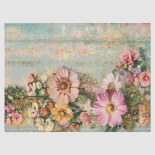 Beunruhigende Vintage Blumendekoupage Seidenpapier