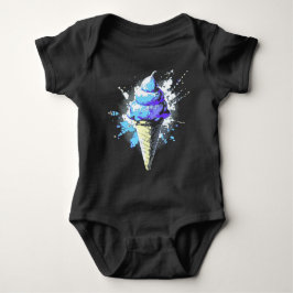 Beunruhigender Abstrakter Eiscreme-Spritzer Baby Strampler