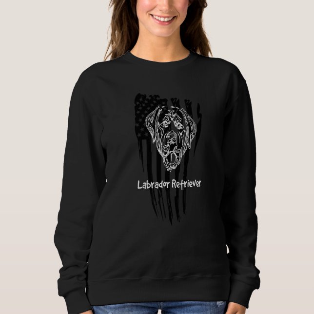 Beunruhigender US-Flaggen Labrador Retriever Labra Sweatshirt (Vorderseite)
