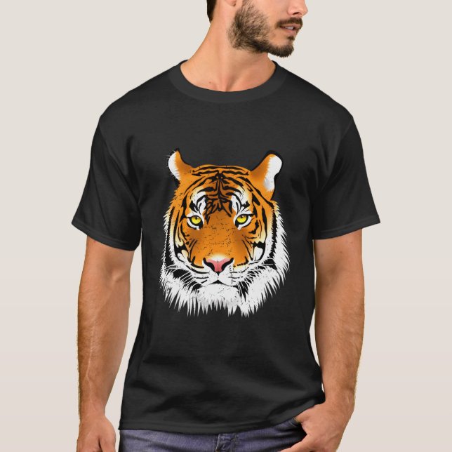 Beunruhigendes Tigerdesign T-Shirt (Vorderseite)