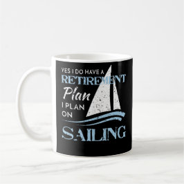 Beunruhigt, Yacht-Segelboot-Ruhestandsplan segelnd Kaffeetasse