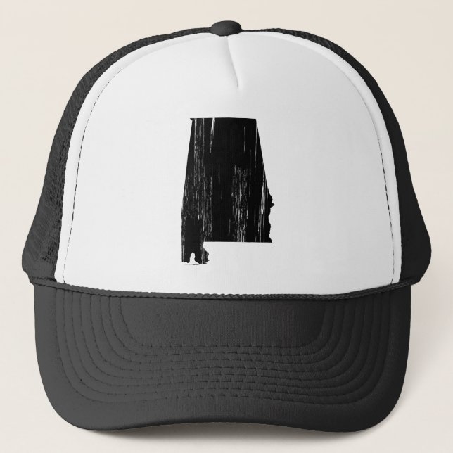 Beunruhigte Alabama-Staats-Kontur Truckerkappe (Vorderseite)