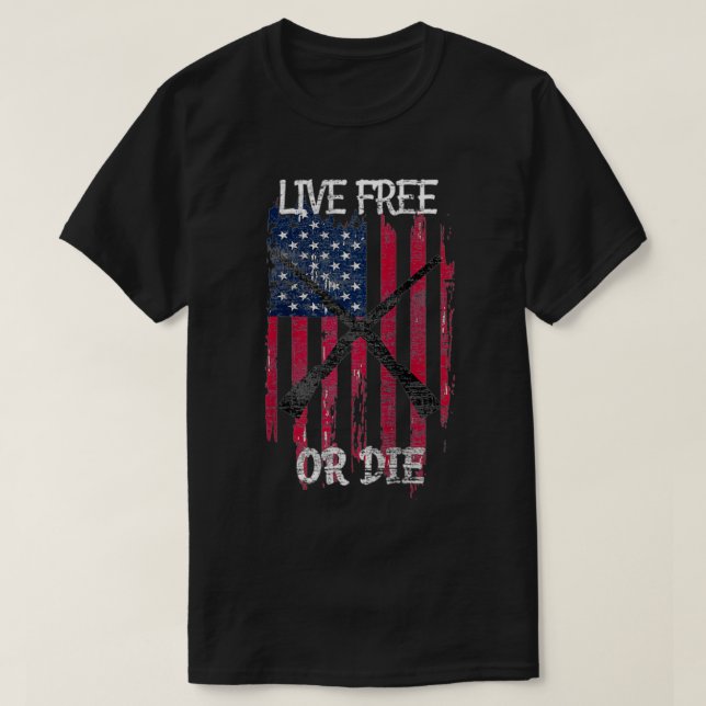 Beunruhigte amerikanische Flag-Fackel lebend frei  T-Shirt (Design vorne)