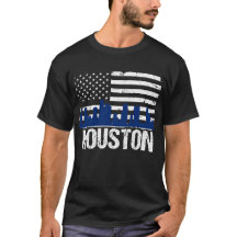 Beunruhigte amerikanische Flagge Houstons Texas