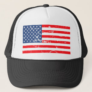 Beunruhigte Art USA-Flagge Truckerkappe