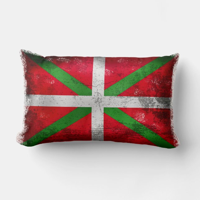 Beunruhigte baskische Flagge der Art: Ikurriña, Lendenkissen (Vorderseite)