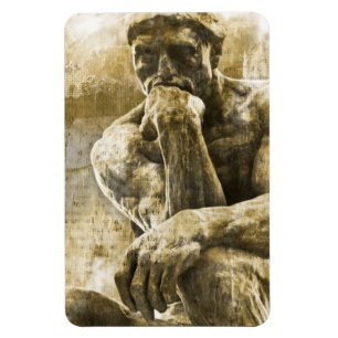Beunruhigte Bronzestatue Auguste Rodin der Denker Magnet
