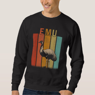 Beunruhigte Emu Men Frauen Kid Niedlich Emu Retro Sweatshirt