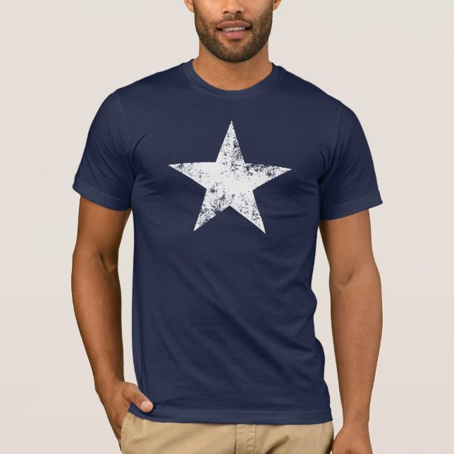 Beunruhigte Flagge blauen Sternes Bonnies T-Shirt (Vorderseite)