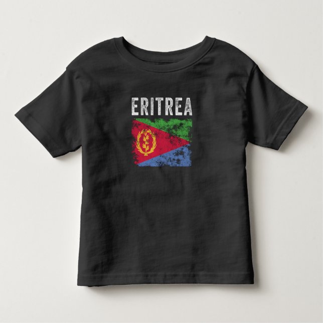 Beunruhigte Flagge Eritreas - eritreische Flagge Kleinkind T-shirt (Vorderseite)